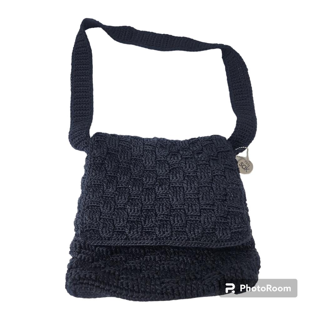 The Sak Black Crochet Crossbody Bag